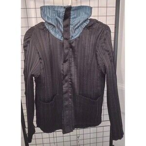 UBU New Reversible Jacket Milan Art To Wear Iridescent Turquoise/Black sz 1